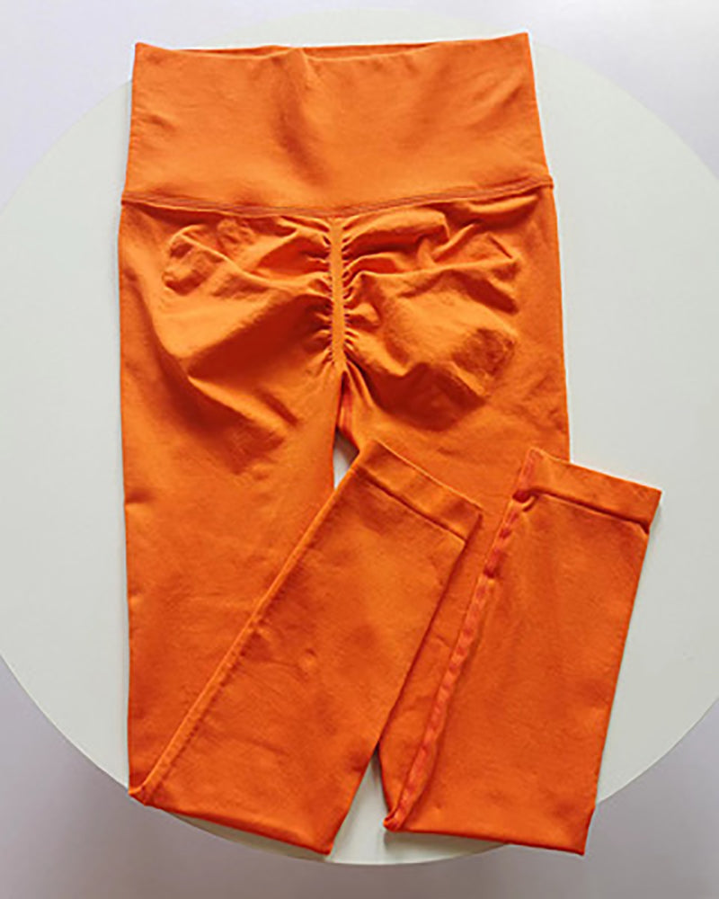 Training Women Fitness Hips Lift Yoga Two Pieces Pants Set S-L