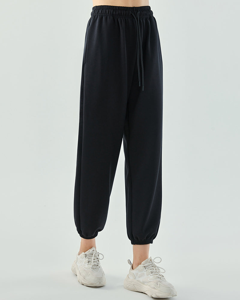 Women Breathable Loose Long Pants Sports Quick Dry Trousers Joggers Beige Green Pink Black Gray S-XL