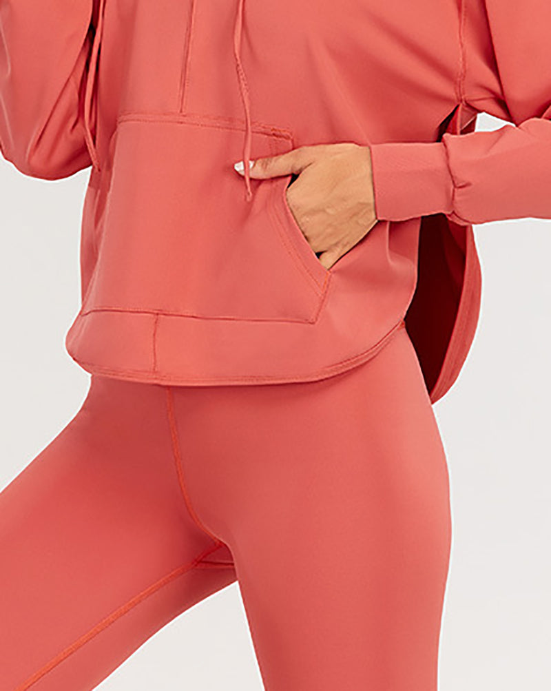 Autumn New Solid Color Long Sleeve Hoodie Sweatshirt V Neck Bra Back Pocket Pants Three Piece Sets S-XL