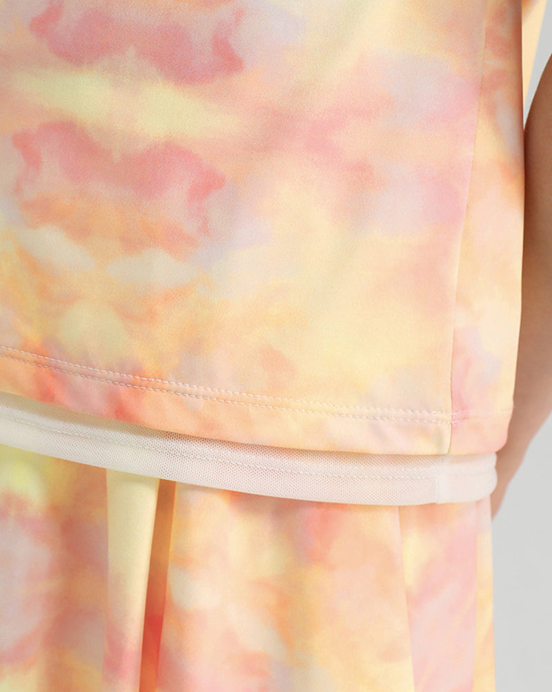 Summer Bubble Printed Girls O Neck Short Sleeve Sports T-shirts Pink Yellow Purple Rosy 120-150