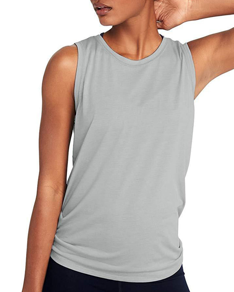 Fashion Women Mesh Sports Vest Solid Color
