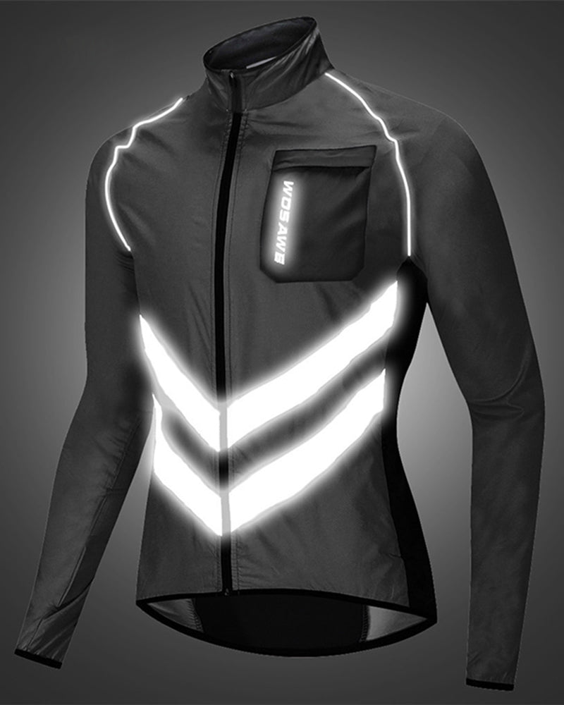Ultralight Windproof Cycling Jackets Hooded Men Riding Clothing Bike longsleeve Jerseys Reflective Wind Coat