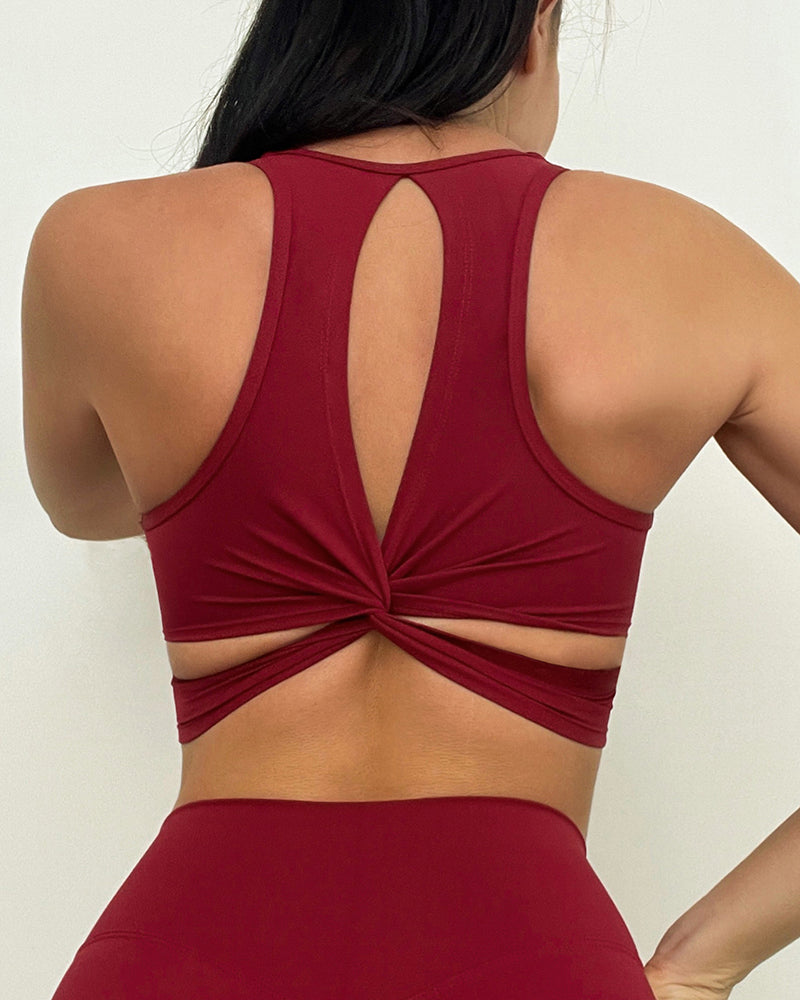 Solid Color Women Square Neck Criss Back Bra High Waist Slim Leggings Woman Sports Wear S-XL Pants Sets