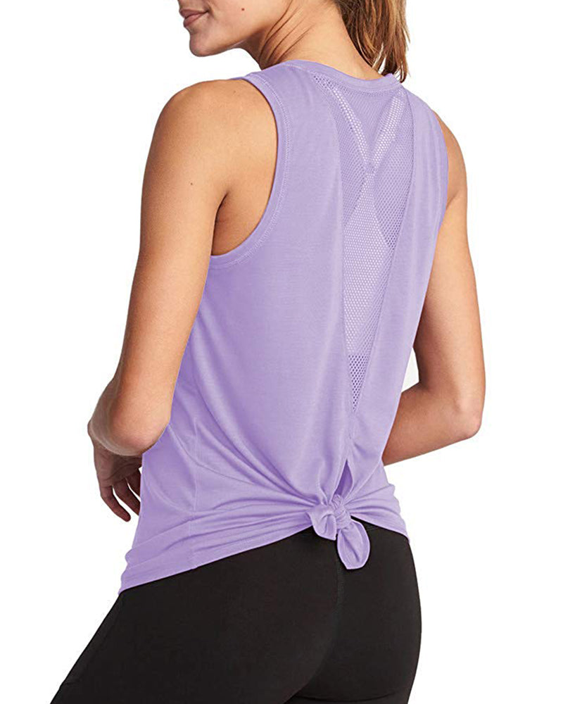 Fashion Women Mesh Sports Vest Solid Color