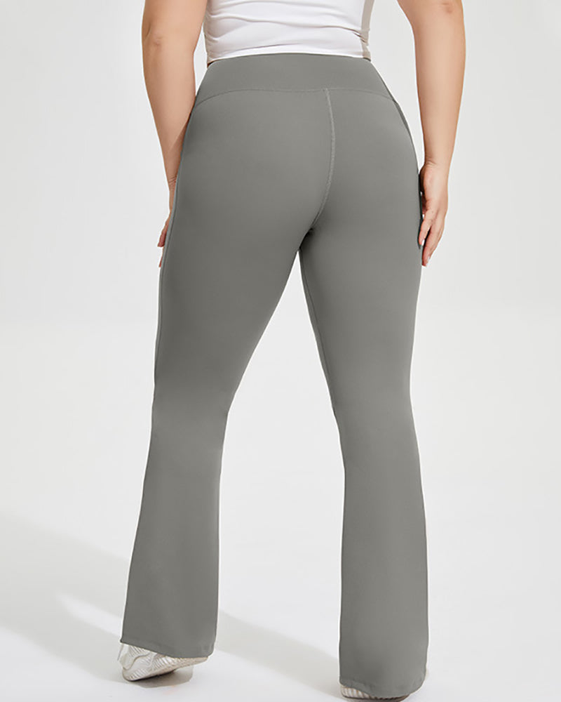 Woman Sports Active Wear Plus Size Wide Leg Women Pants Coco Green Black XL-4XL