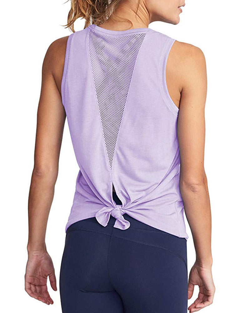 Fashion Women Mesh Sports Vest Solid Color