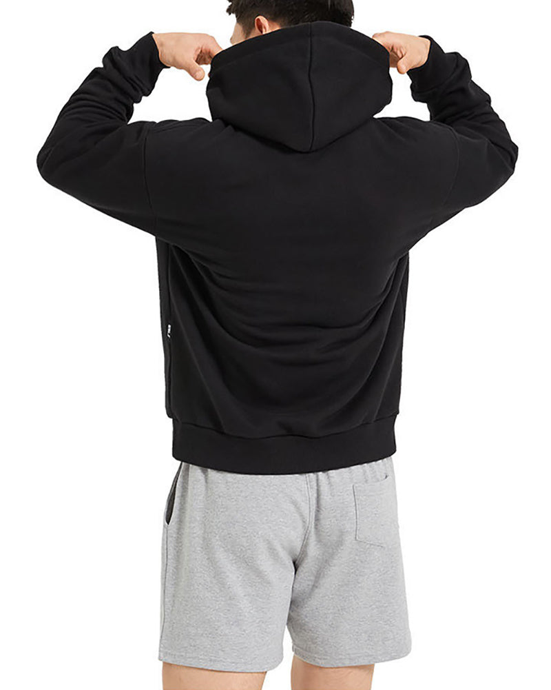 Long Sleeve Hoodies Pocket Pullover Solid Color Men&