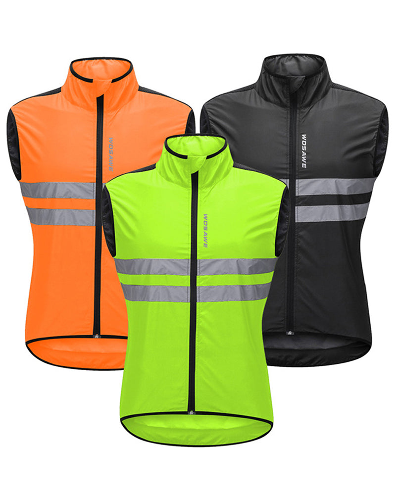 High Visibility Cycling Vest Reflective MTB Sleeveless Windproof Windbreaker Bike Bicycle Jersey Safety Vest Wind Coat