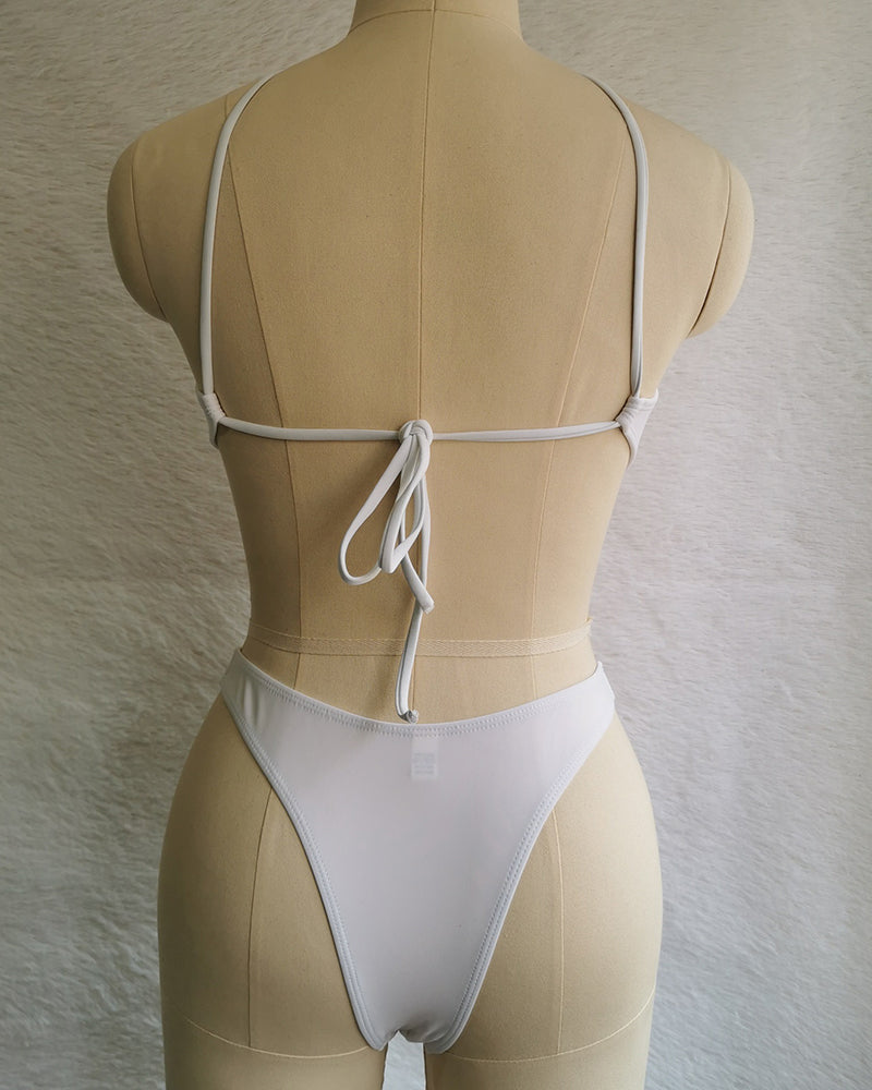 Sexy Hollow Out Criss Cross High Cut High Waist Women One-piece Swimsuit White Black Yellow Blue S-4XL Plus Size Bikini