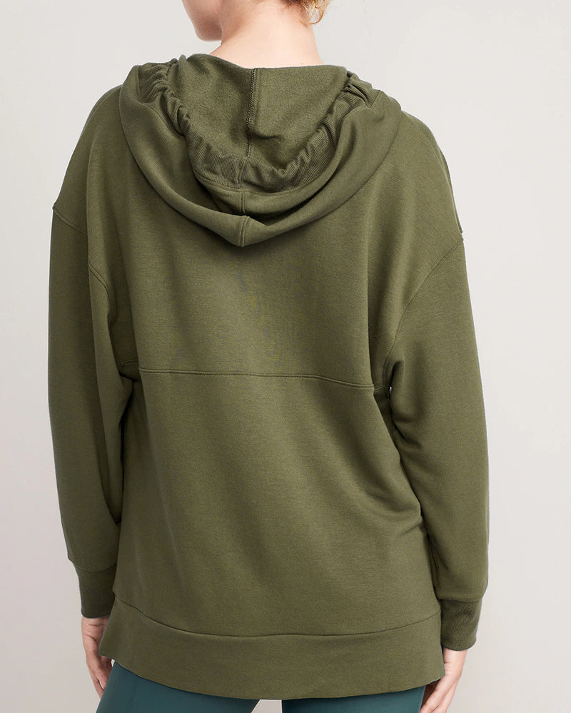 Hoodies Deep V Neck Pocket Loose Casual Yoga Cover Pullover Long Sleeve Top S-XL
