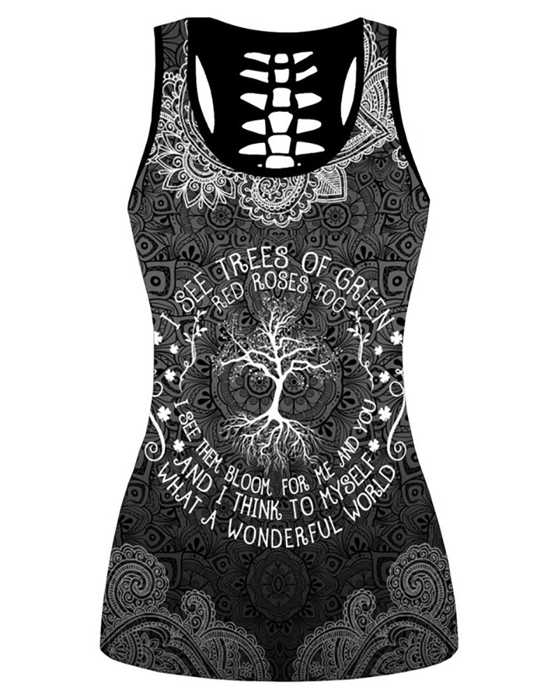 Women Casual Yoga Sport Sleeveless Suit T Shirt YinYang Cat Print 3D Tank Tops Pants Cool Flower Skull Tanks Back Hollow out Vest Casual Tees