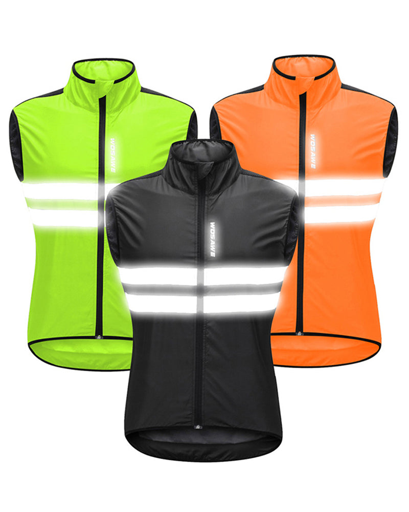 High Visibility Cycling Vest Reflective MTB Sleeveless Windproof Windbreaker Bike Bicycle Jersey Safety Vest Wind Coat