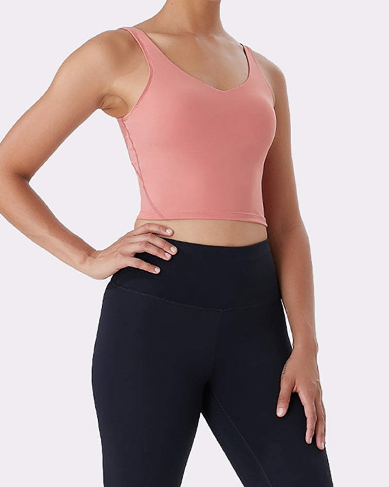 Women Yoga Vest Sleeveless Back Quick Dry Workout Sports Tank Top Elastic Tight Running Vest
