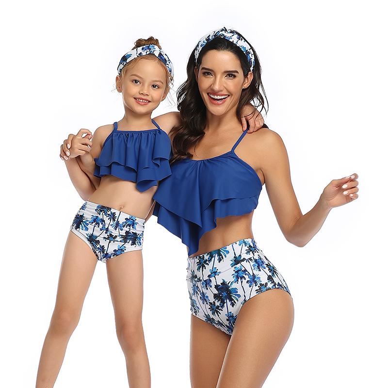 New Arriving Beauty Floral Print Sexy Parent&Child Swimsuit S-XL OM20675
