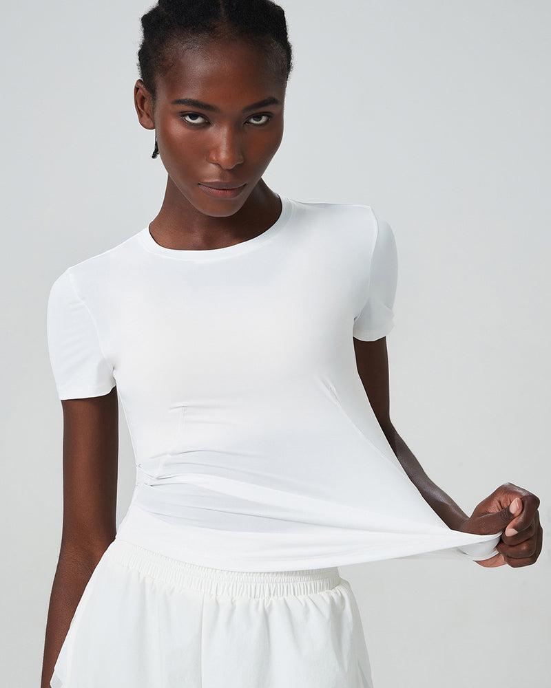 Women Short Sleeve O Neck Sports Fitness Quick Dry T-shirt S-XL