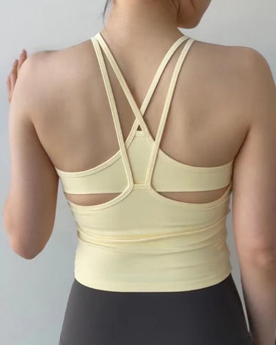 Back Criss Cross Seamless Yoga Sports Vest S-L
