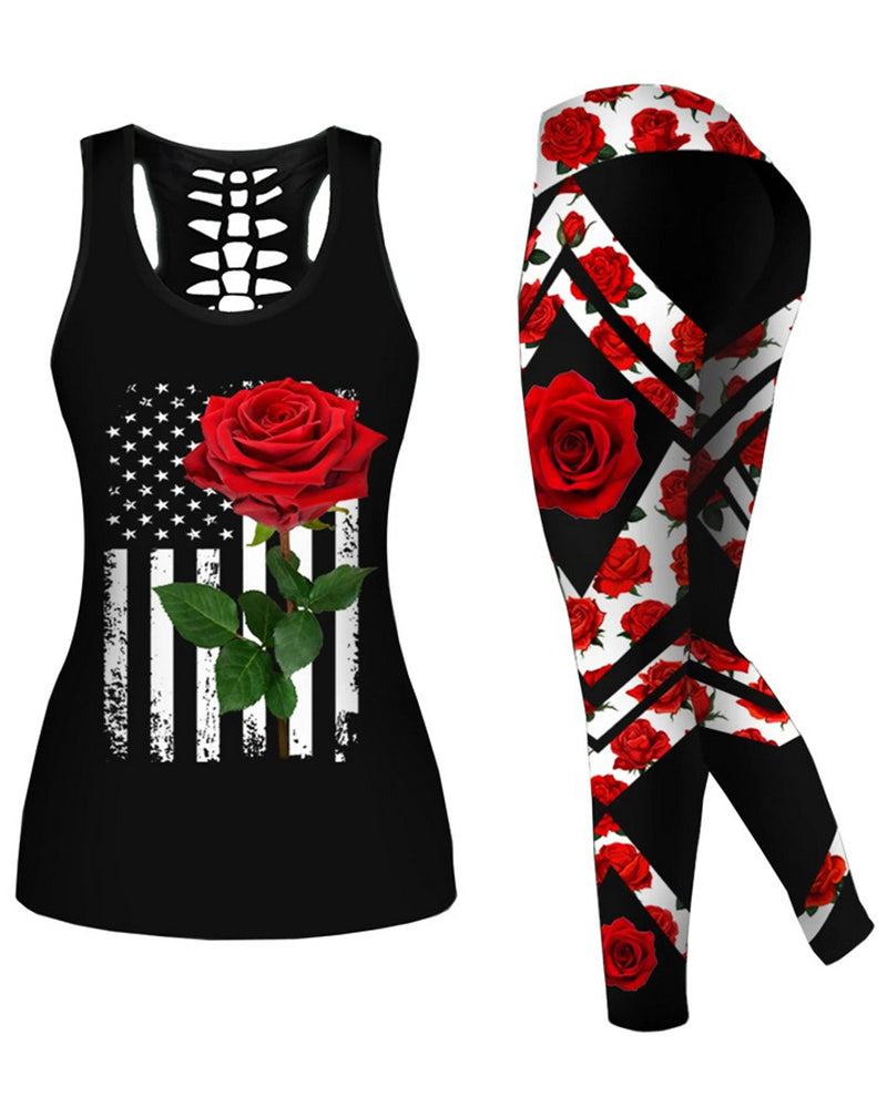 Women Casual Yoga Sport Sleeveless Suit T Shirt YinYang Cat Print 3D Tank Tops Pants Cool Flower Skull Tanks Back Hollow out Vest Casual Tees