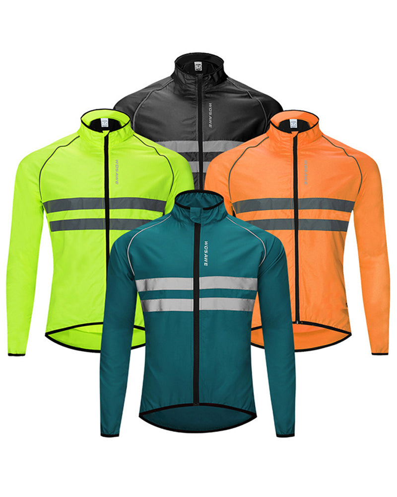 Ultralight Windproof Cycling Jackets Hooded Men Riding Clothing Bike longsleeve Jerseys Reflective Wind Coat