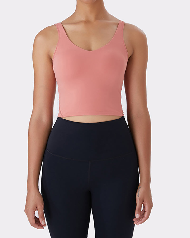 Women Yoga Vest Sleeveless Back Quick Dry Workout Sports Tank Top Elastic Tight Running Vest