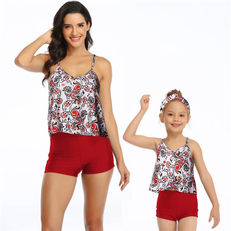 Wholesale New Belly Conceals Parent-child Two Pieces Swimwear S-XL OM20682