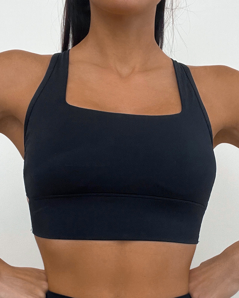 Solid Color Women Square Neck Criss Back Bra High Waist Slim Leggings Woman Sports Wear S-XL Pants Sets