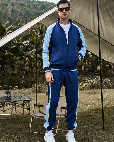 Men's Autumn Long Sleeve Plus Size Outdoor Sports Suit Two Pieces Pants Sets S-2XL