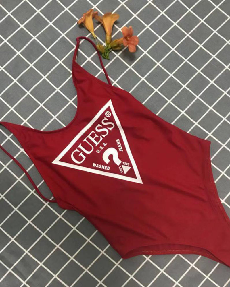 Open Back Women One Piece Swimsuit