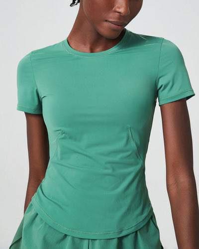 Women Short Sleeve O Neck Sports Fitness Quick Dry T-shirt S-XL