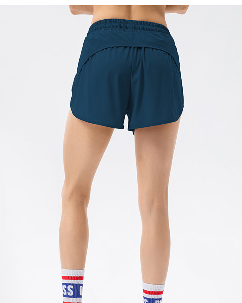 Fashion Tennis Sports Quick Drying Lined Shorts Black Gray Pink Blue Green 4-12