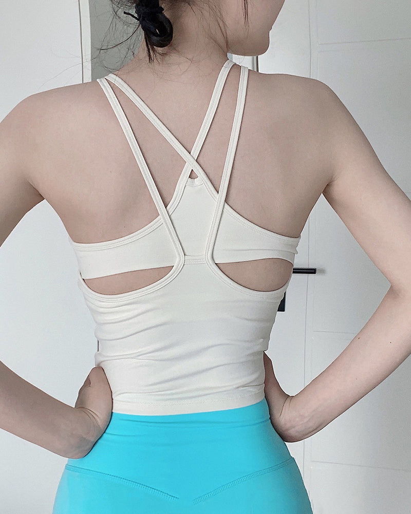 Back Criss Cross Seamless Yoga Sports Vest S-L