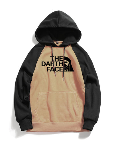 Men Letter Printing Hooded Long Sleeve Colorblock Tops Khaki Yellow Red Black S-3XL
