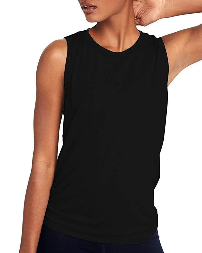 Fashion Women Mesh Sports Vest Solid Color