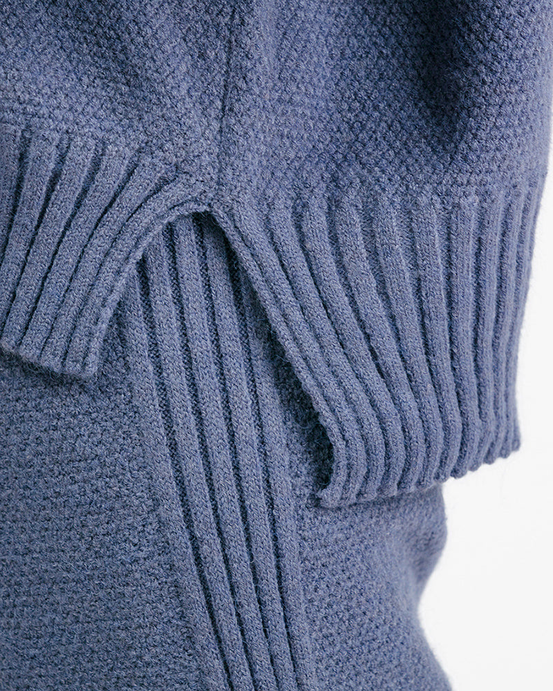 Autumn Winter New Long Sleeve Sweater Wide Leg Knit Pants Casual Wear Two Pieces Set One Size