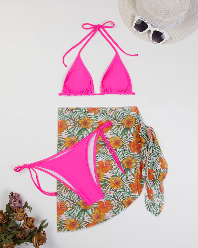 3pcs Set Floral Printed New Swimsuit S-L