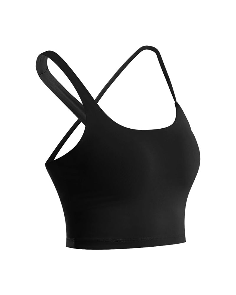 Sexy Strappy Cross Back Tops For Women Fitness Push Up Bra Bh Top Gym Woman&