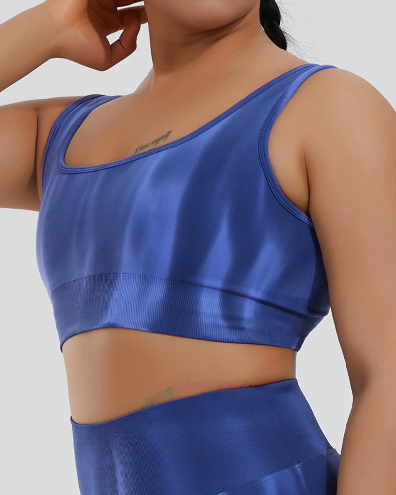 Aurora Printing Summer New Sports Bra Shorts Sets Yoga Two Piece Sets S-L