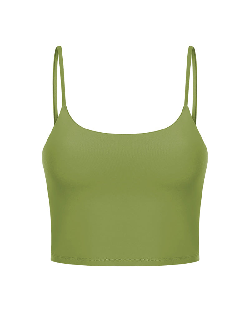 Women Solid Color Strap Sports Running Yoga Tops Vest S-XL