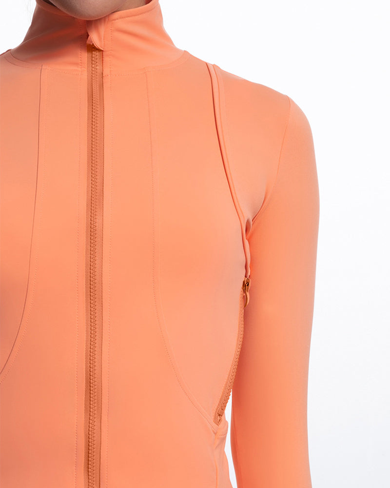 Women Long Sleeve Solid Color Turktneck Jacket Coat Black Beige Purple Orange S-L