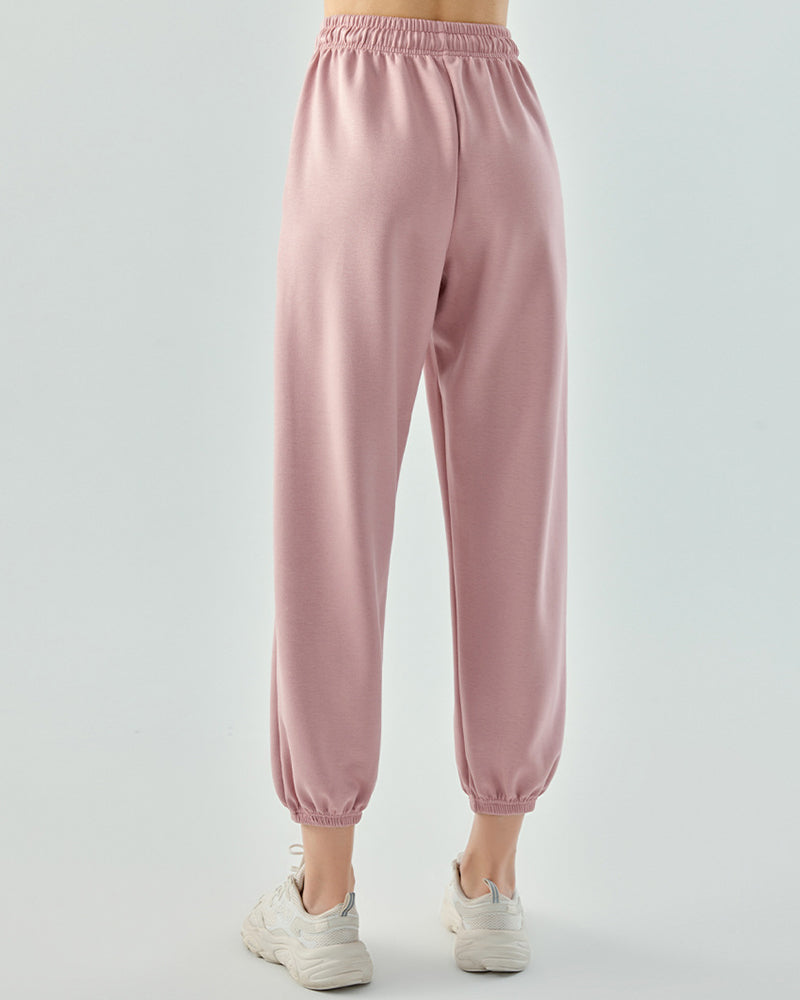 Women Breathable Loose Long Pants Sports Quick Dry Trousers Joggers Beige Green Pink Black Gray S-XL