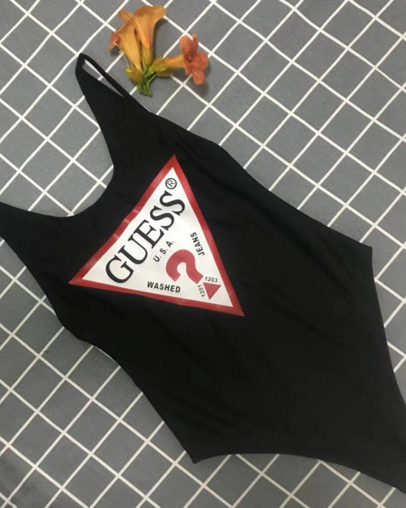 Open Back Women One Piece Swimsuit