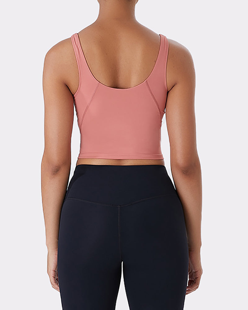 Women Yoga Vest Sleeveless Back Quick Dry Workout Sports Tank Top Elastic Tight Running Vest