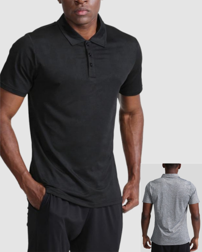 Fitness Short Sleeve Lapel Quickly Drying Men&