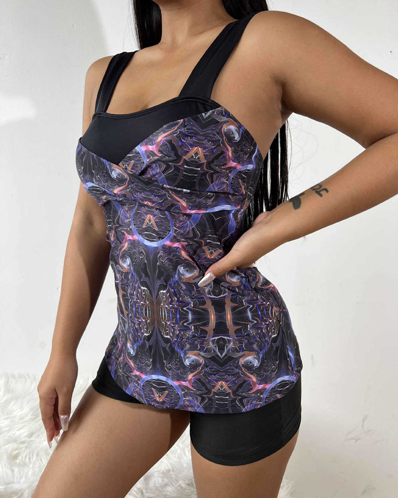 Printed Swimsuit Bikini Flowered Tankini