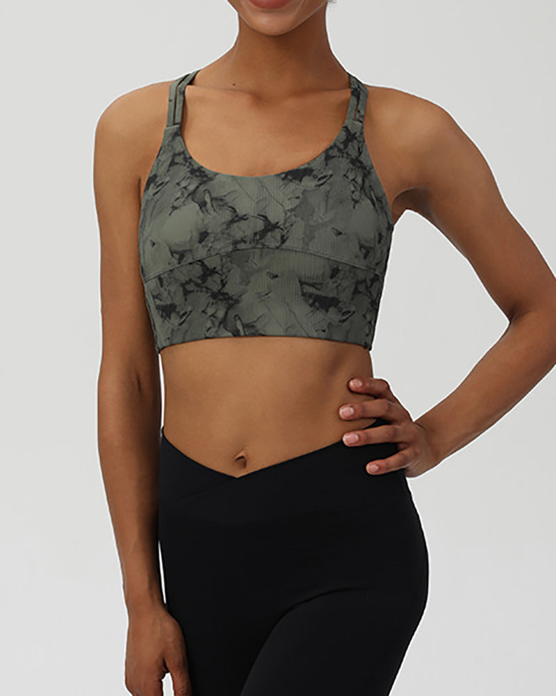 Popular Summer Sling Printed Yoga Sports Bra S-2XL