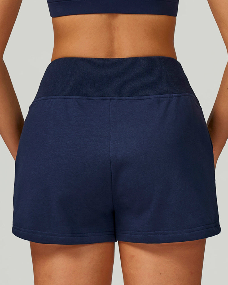 Woman Side Pocket Factory Price High Waist Outdoor Running Casual Fitness SweatShorts S-XL
