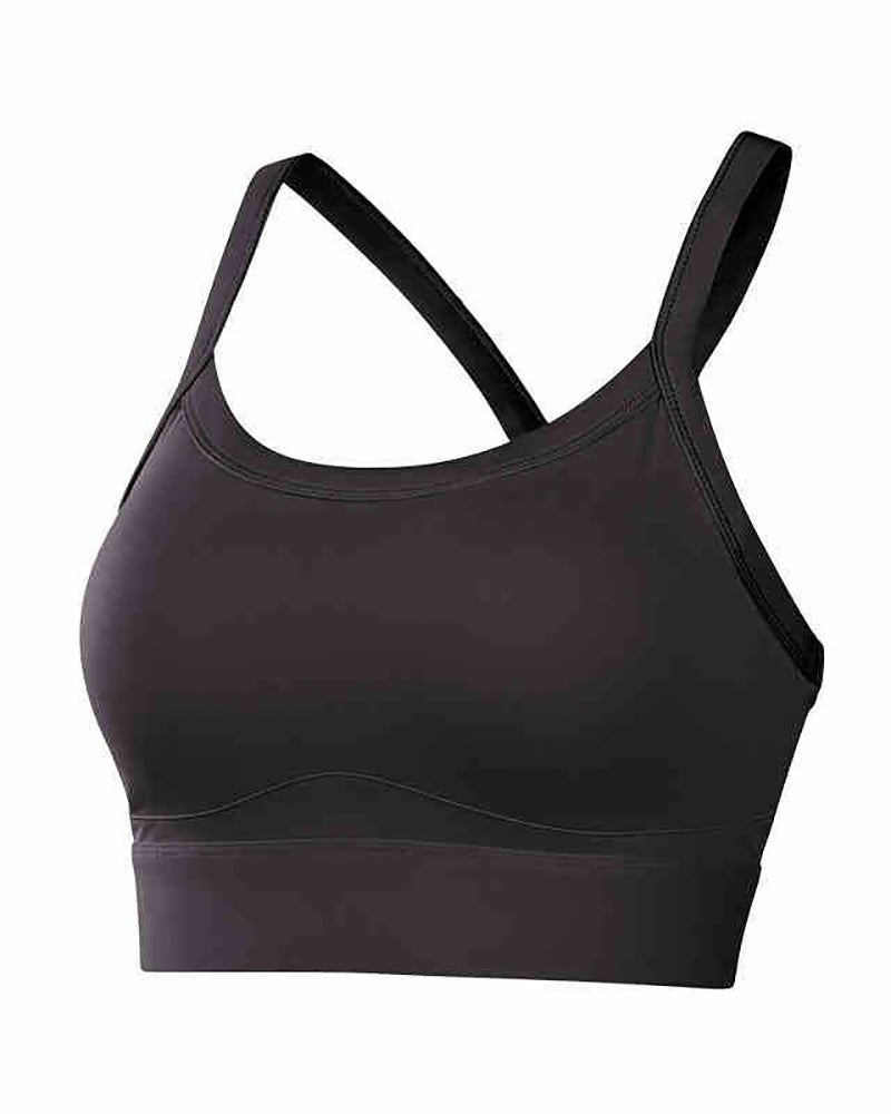 Woman Breathbale Colorblock High Protect Fitness Sports Bra S-XL