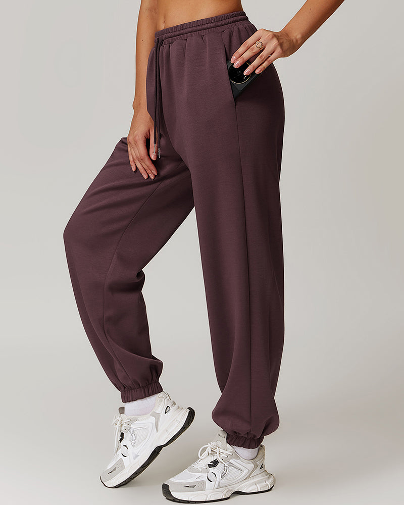 New High Waisted Casual Loose Sweatpants Straight Leg Sports Trousers S-XL