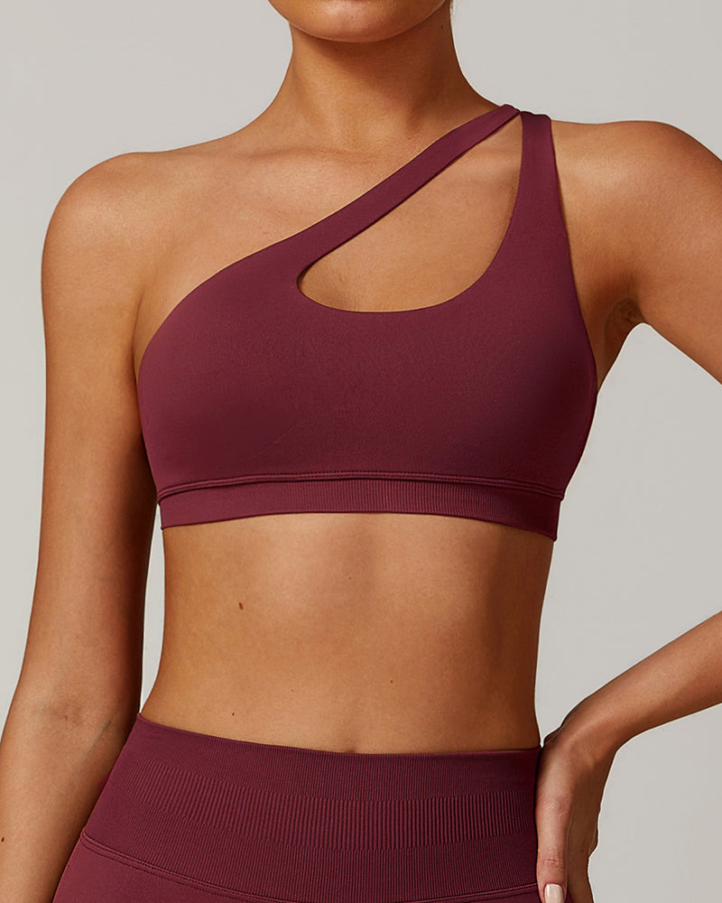 Women Hollow Out Slash Neck Quick Drying Running Yoga Bra S-XL