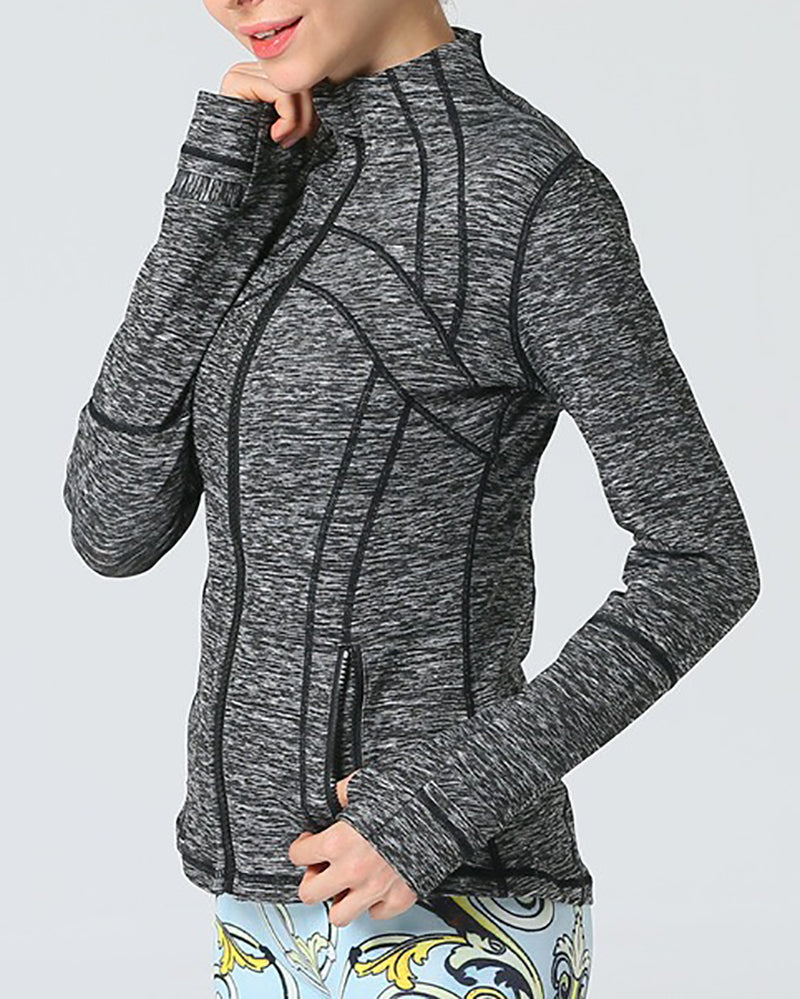 Long Sleeve Patchwork Slim Sports Running Jacket 2-12