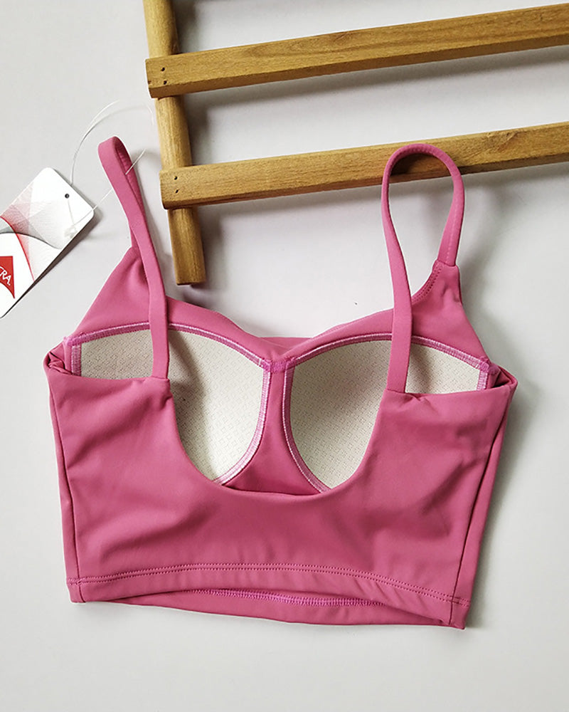 Women Sling Training Running Fixed Cup Bra Sports Bra S-XL